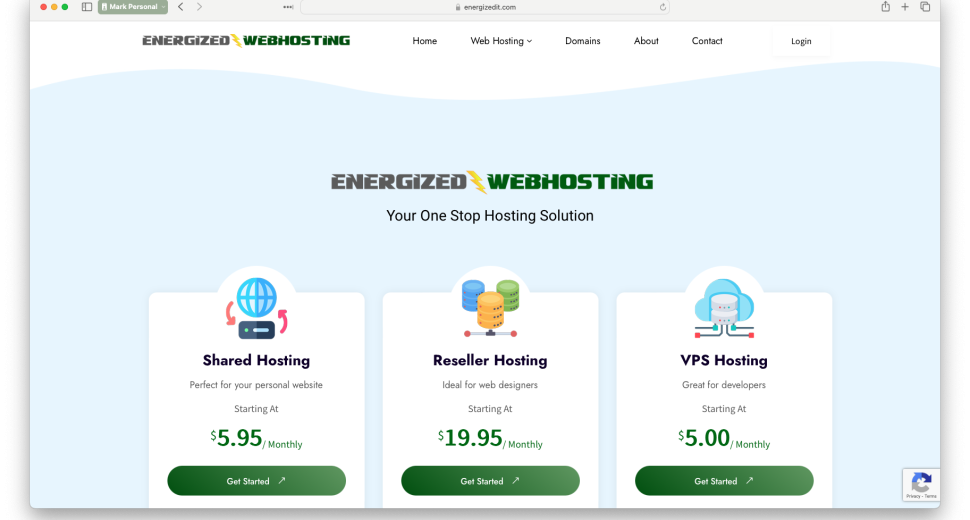 New Energized Web Hosting Website